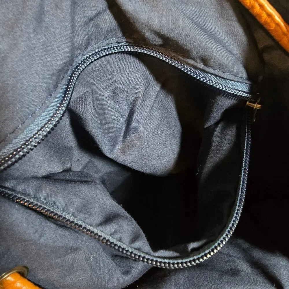 Kendall & Kylie Denim Vegan Leather Backpack With Pointed Studs Chambray Bag - Picture 6 of 8